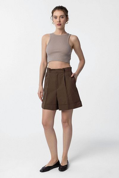 Antioch Brown High Waist Women's Bermuda Shorts