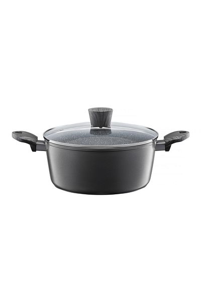Ambition Pot with lid 20cm, 2.3L, Qualum Basic Stone Edition coating, Loft