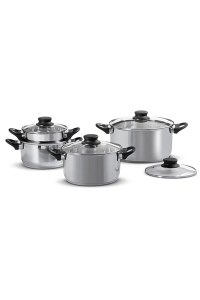 Domotti Stainless steel pot set, 8 pieces, Lima
