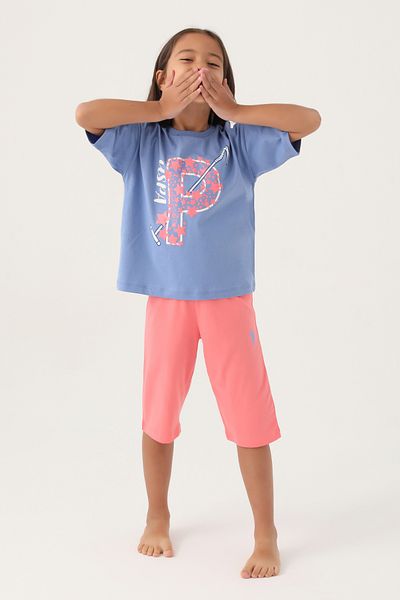 U.S. Polo Assn. Girl's Blue Pajama Set 50315467 -Vr036