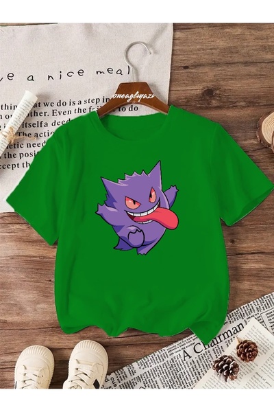 H&GHAMLEGİYİM تي شيرت Gengar مطبوع للأطفال مقاس كبير