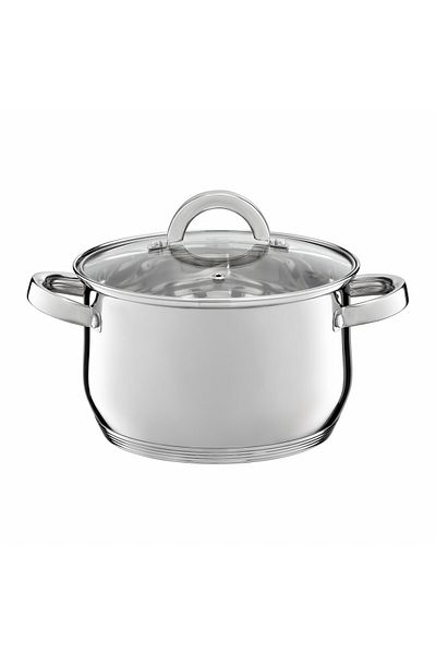 Ambition Stainless steel pot with lid 20cm, 3.5L, Berry