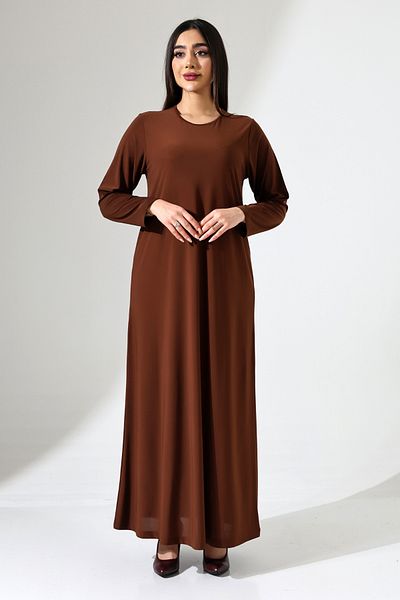 Mankens Fashion Brown Super Stretchy Long Dress