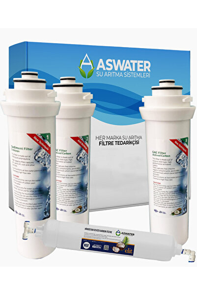 As Water Ihlas Aura Cebilon Unique Dijital Su Arıtma Cihazı Uyumlu 4'lü Tak Çevir Filtre Seti Membransız