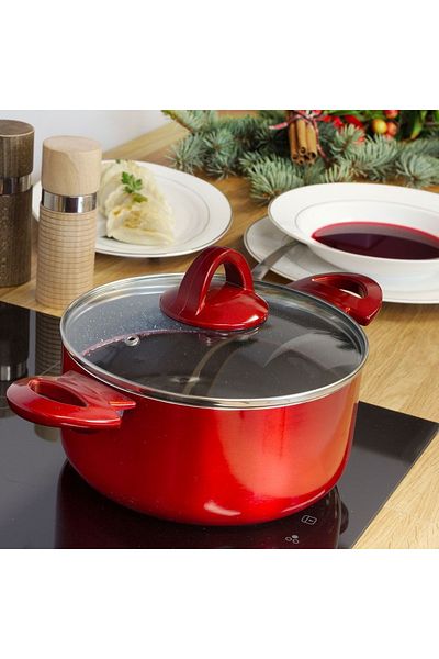 Ambition Pot with lid 20cm, 2.9L, Qualum Basic Stone Edition coating, Jasper