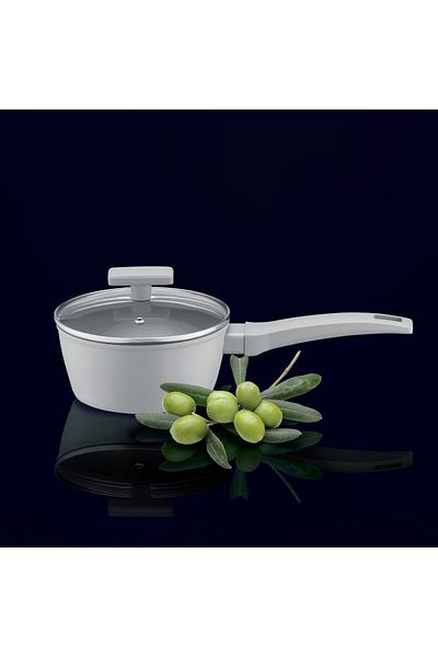 Ambition Saucepan with lid 16cm, 1.2L, Qualum Basic coating, Gris