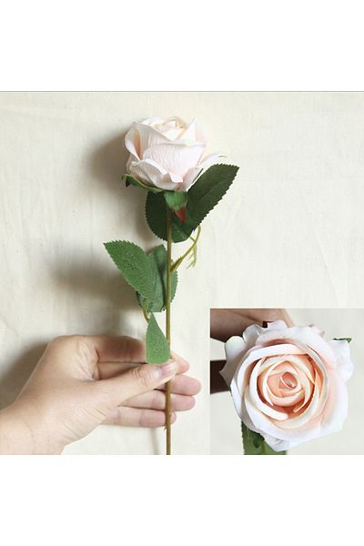 Choice Champagne 5pc Artificial Flowers Silk Rose Long Branch Bouquet for Wedding Home Decoration Fake Plan