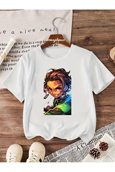 oneagılyazı Tricou supradimensionat pentru copii cu imprimeu Demon Slayer