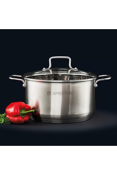 Ambition Stainless steel pot with lid 22cm, 3.5L, Hugo