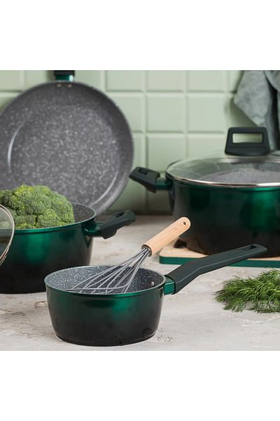 Ambition Cratita 16cm, 1.3L, invelis Qualum Ceramic Stone Edition, Ombre Green