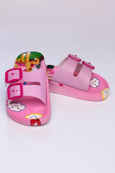 The Red Kids Non-Slip Sole Buckle Slippers - Pink Size 24-29