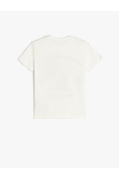 Koton Crew Neck Palm Printed Short Sleeve Cotton T-Shirt