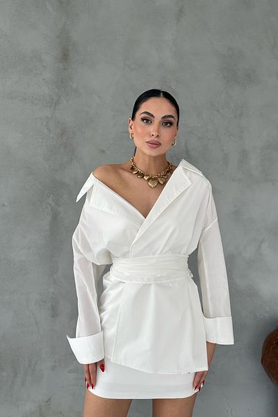 Seda Yalçın Atelier White Tie Front Design Shirt