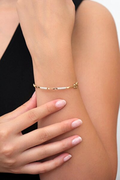 Arpaş Güzide 14 Ayar Altın Taşlı Spor Kelepçe