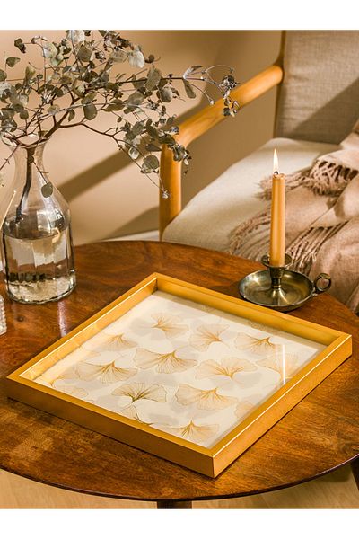 LC Waikiki Yellow Flower Printed Decorative Tray 33 cm