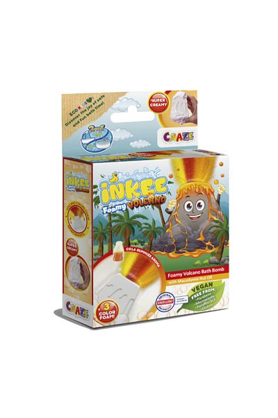 CRAZE Inkee Foamy Volcano Bath Bomb - Vegan, Dermatologist Approved for Kids
