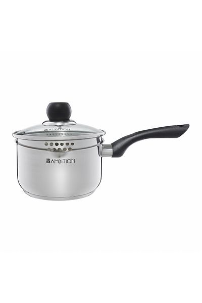Ambition Stainless steel saucepan with strainer lid 16cm, 1.8L, Vikos