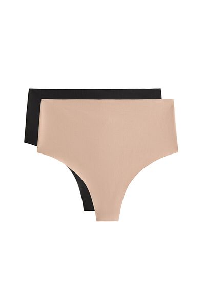 Oysho 2 invisible polyamide blend medium-support thongs