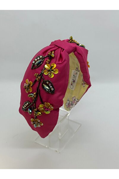 Creative Box Fuşa rengi,boncuk,taş işlemeli taç