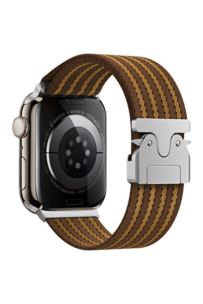 UnDePlus Apple Watch 10/11 Serisi 46mm Kordon Kelebek Klipsli Naylon Kumaş Ha...