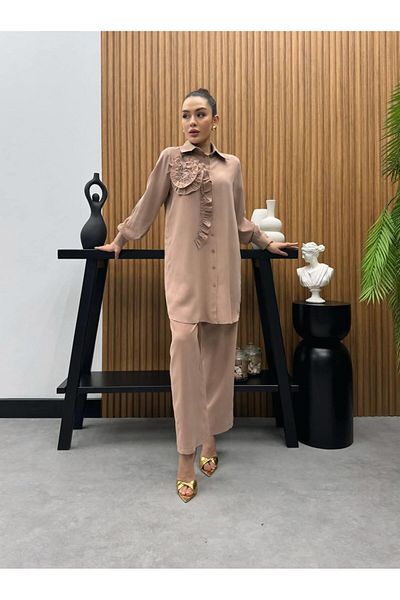 Cardella Premium Quality TNCL Fabric Flower Λεπτομερής Διπλό Σετ Hijab
