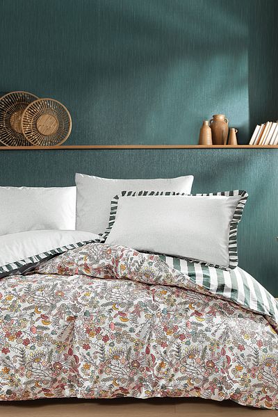 Yataş Oliva Double Ranforce Duvet Cover Set - Tile