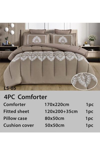 Moon Luxury 4-Piece Single Duvet Set (220 x 170 cm) - Fits a 120 x 200 cm bed