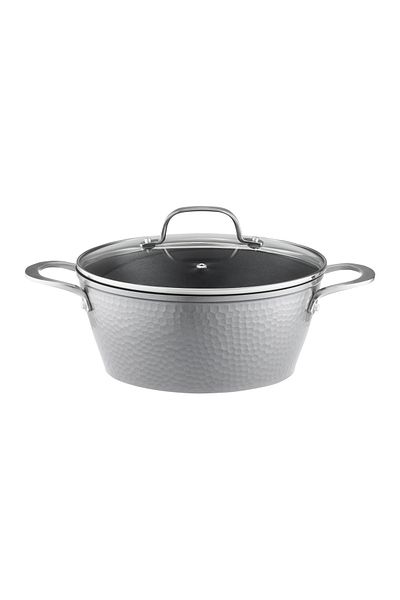 Ambition Pot with lid 24cm, 3.7L, Qualum Basic coating, Bubble
