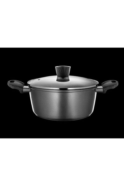 Ambition Pot with lid 20cm, 2.3L, Qualum Basic Stone Edition coating, Loft