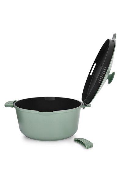 Ambition Oala cu capac 28cm, 6.6L, invelis Qualum Basic, Fern