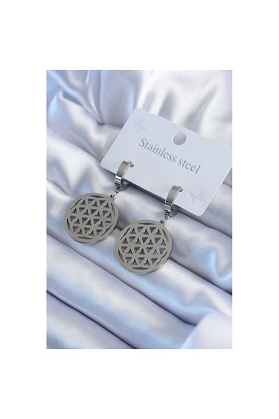 Skygo 316L Steel Silver Color Lotus Model Women's Earrings - Tj-Bkp8027