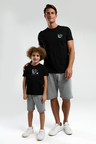 Arnetta Cup Illustrated Father Son Team, Father and Child Pajamas Priced Individually