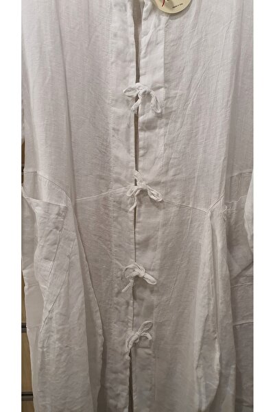 Park Moda Льняний піджак з прямим кроєм і бантиком