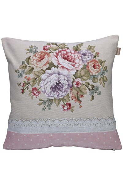 Believe Декоративна възглавница от жакардов тъкан гоблен с розова градина 45*45