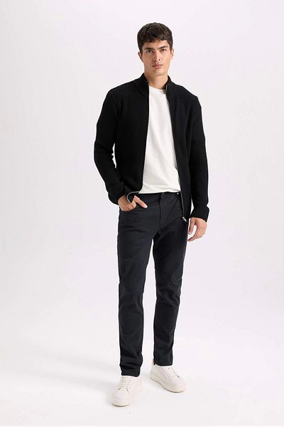 DeFacto Anthracite Slim Fit Chino Canvas Παντελόνι B2089
