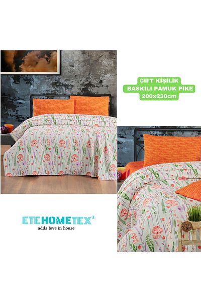 ETE HOMETEX Etehometex Double Person Printed Cotton Pique