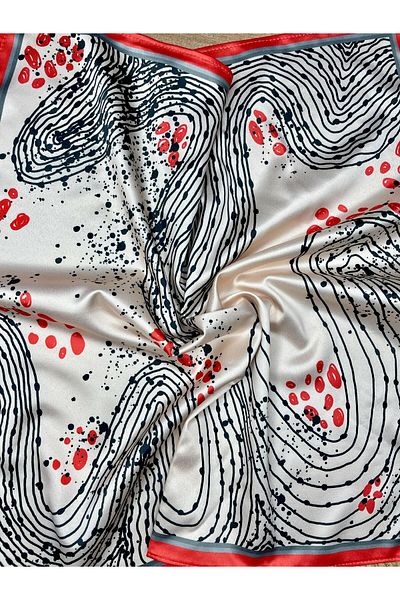 Bolder Red/Ecru Pattern Scarf 45*45 Deal