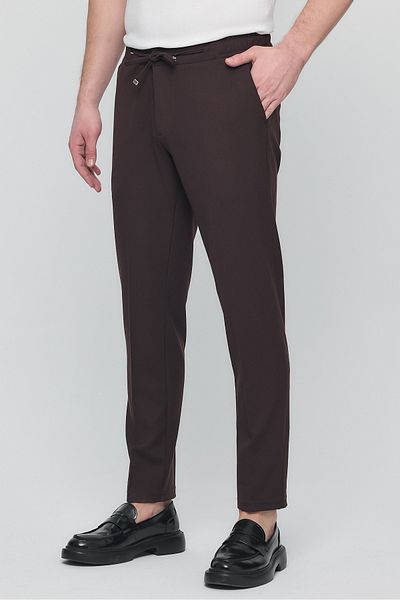 GIENTO Men's Elastic Waist Zippered Buttoned Lycra Jogger Trousers