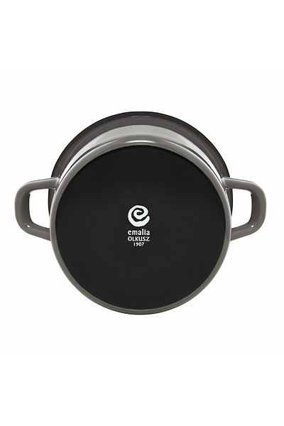 Emalia Olkusz 1907 Oala emailata 24cm, 7L, gri