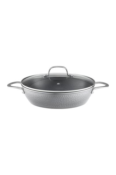 Ambition Deep frying pan with lid 28cm, 3.4L, Qualum Basic coating, Bubble
