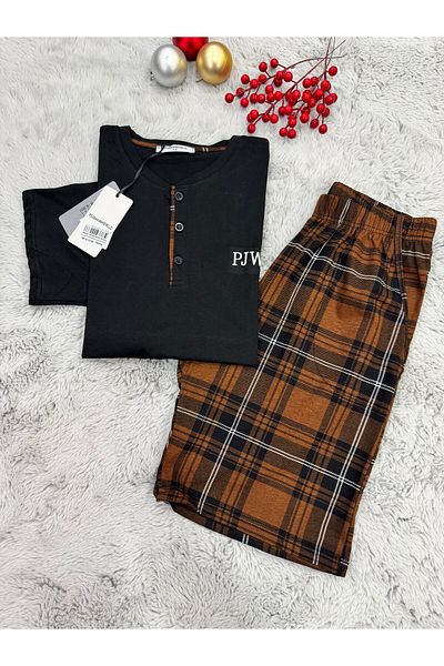 pijamaworld Short Sleeve Shorts Men's Pajama Suit