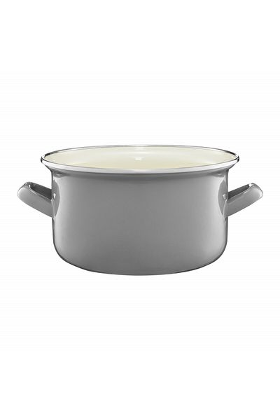 Emalia Olkusz 1907 Enamel pot 24cm, 7.0L, gray