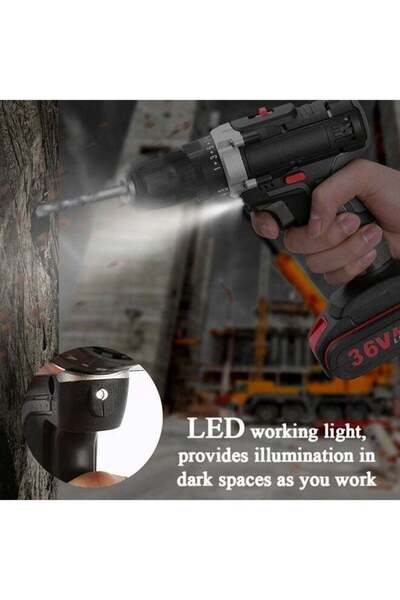 COOYA 36V Wireless Multi-functional Electric Impact Cordless Drill, All - in - One DIY Power Tools