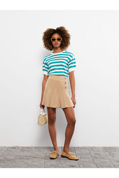 LC Waikiki Trendlucky Women's Flat Gabardine Skirt with Zipper at the Waist