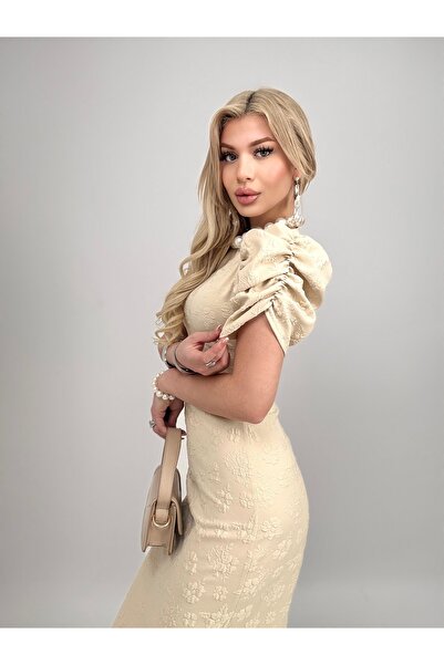 GİZONLY Balon Kollu Desenli Elbise