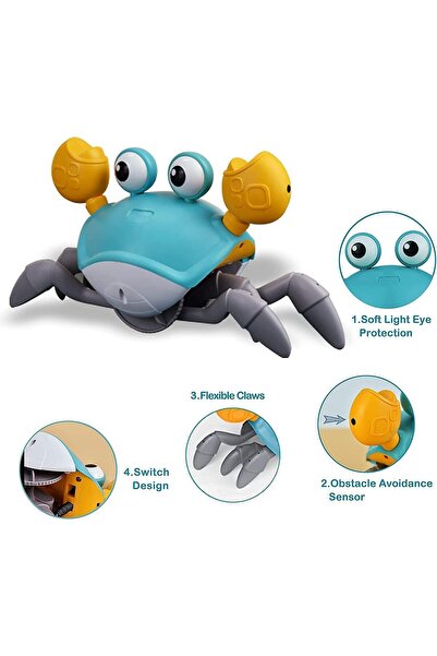 Yelajoy Smart Crab toy,With Music and Light Function,Rechargeable,Interactive function,Suitable for kids 3+