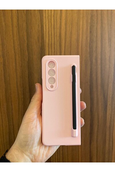 Newon Z FOLD 3 غطاء هاتف باللون الوردي مع قلم