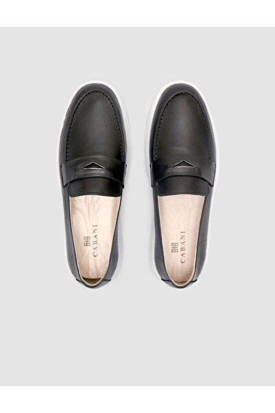 Cabani 100% Genuine Leather Black Women's Loafer