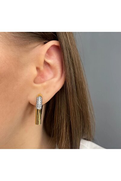 H&S AKSESUAR TAŞLI TASARIM ÇELİK KÜPE