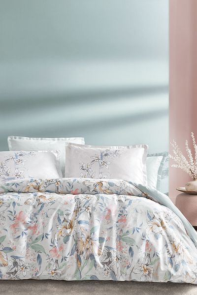 Yataş Madre King Size Cotton Satin Duvet Cover Set - Beige